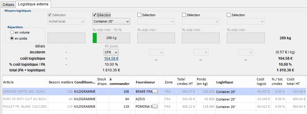 ecran logistique